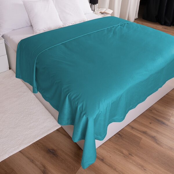 Biante Sametový přehoz na postel Velvet Premium SVP-035 Tyrkysově modrý 140x200 cm