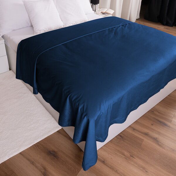 Biante Sametový přehoz na postel Velvet Premium SVP-029 Námořnická modrá 140x200 cm