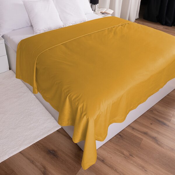 Biante Sametový přehoz na postel Velvet Premium SVP-037 Zlatavě oranžový 140x200 cm