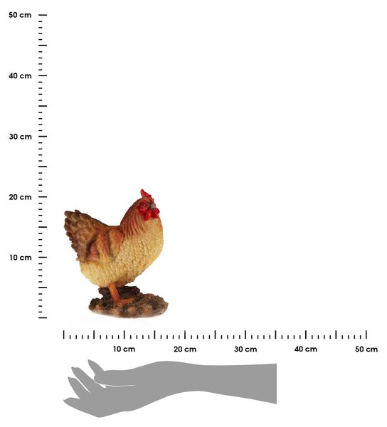 Zahradní figurka z polyresinu Chicken, 19 cm, hnědá