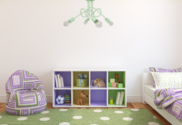 Light for home - Závěsné svítidlo 1001/4PS MONDO, 4xE27/60W PASTEL SELEDYN, 4xE27/60W, E27, PASTEL SELEDYN