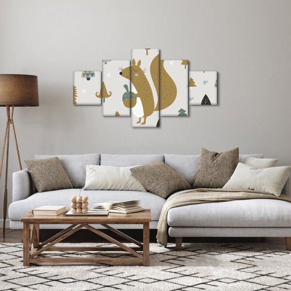 Obraz - Veverka s oříškem (125x70 cm)