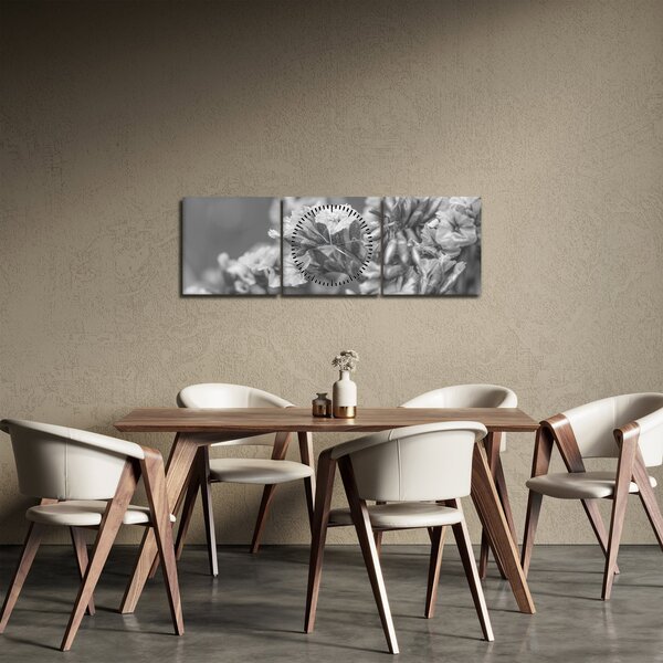 Obraz - Sušené květy (s hodinami) (90x30 cm)