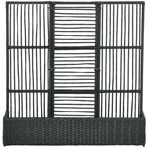 Vyvýšený záhon Outsunny s treláží v ratanovém stylu, 103 x 103 x 29 cm - černý | Aosom