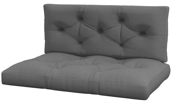 Outsunny 2místný Paletový Polštář 120cm x 80cm x 12cm s UV Ochrannou pro Zahradní Lavici, Tmavě Šedý | Aosom