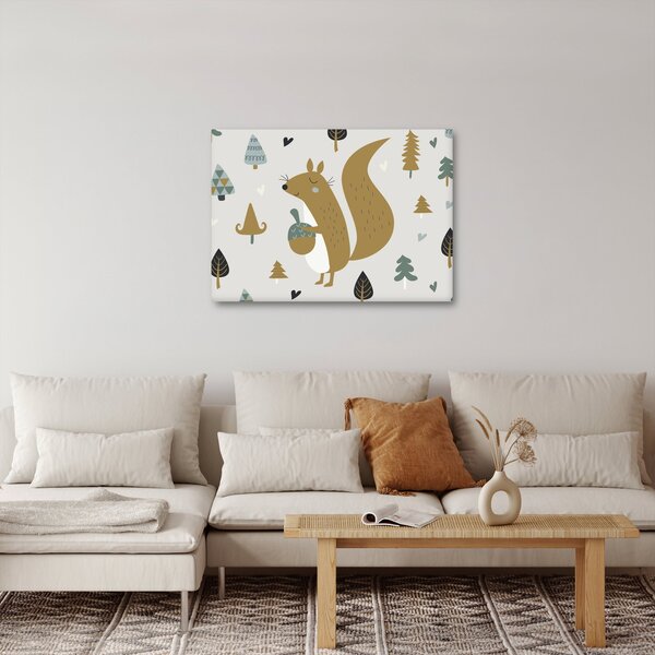 Obraz - Veverka s oříškem (70x50 cm)