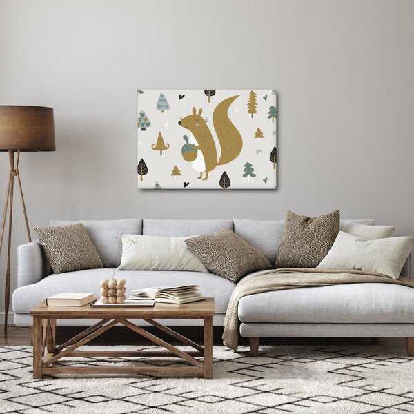 Obraz - Veverka s oříškem (70x50 cm)