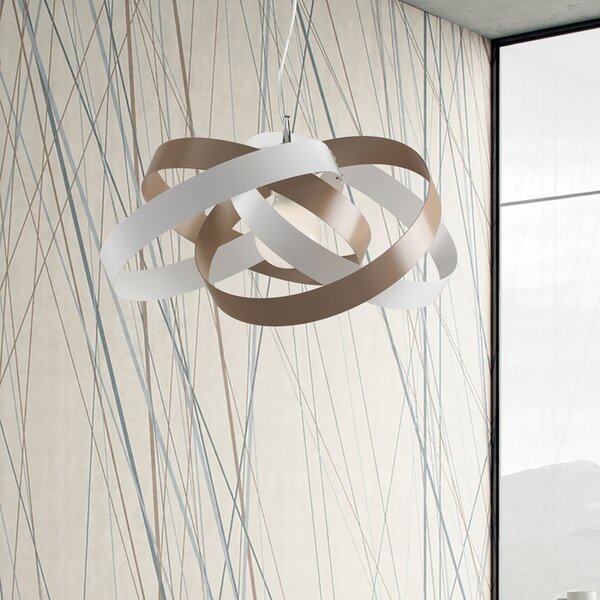 Light for home - Závěsné svítidlo na lanku BL156-1-BT Vertigo, 1 X 60 Watt Max, bílá, jasna hnědá, 1 X 60 W, E27, Bílá, HOLUBIČÍ ŠEDÁ