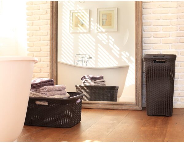 Hnědý koš na prádlo Curver Style Basket, 45 l