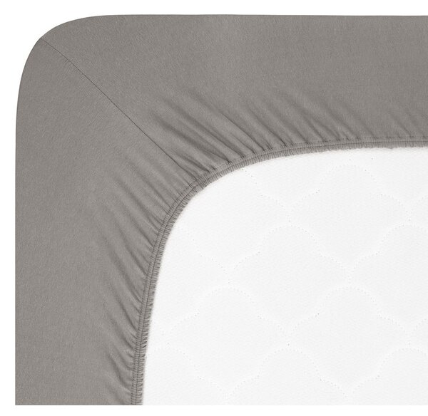 Tmavě šedé napínací prostěradlo jersey 120x200 cm Boxspring – Andrea Simone