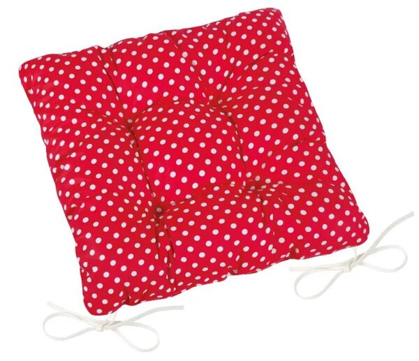 Sedák prošívaný Adéla 40/40 cm - červený puntík