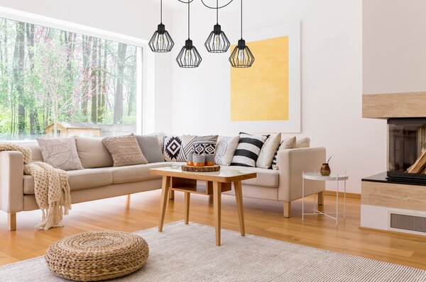Light for home - Závěsné svítidlo na nastavitelných kabelech SPIDER NUVOLA 2502-4, 4x60W, E27, Černá