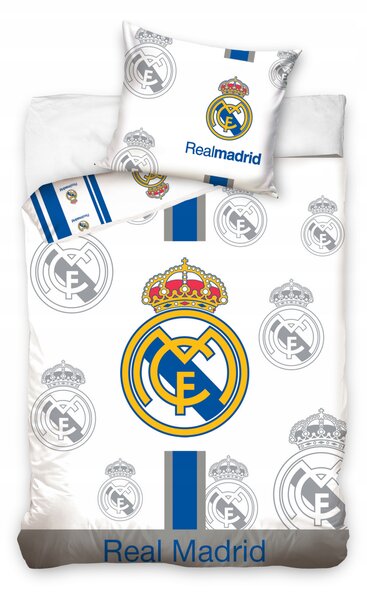Skutečné Madrid Sada Povlečení 140x200 Bavlna + Povlak na polštář 70x90 Fotbalové