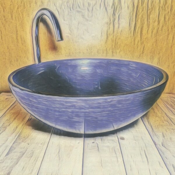Light for home - Skleněné designové umyvadlo "Blue Silver Marvel" U 006, Modrá, stříbrná