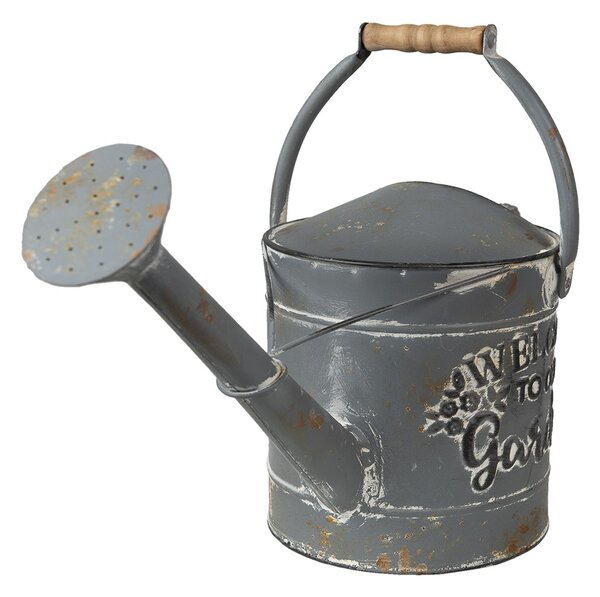 Šedá dekorační plechová konev s patinou Garden - 53*20*24 cm - Clayre & Eef