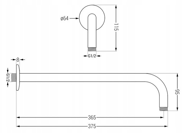 MEXEN SPRCHOVÉ RAMENO KULATÉ 40 CM ZLATÉ