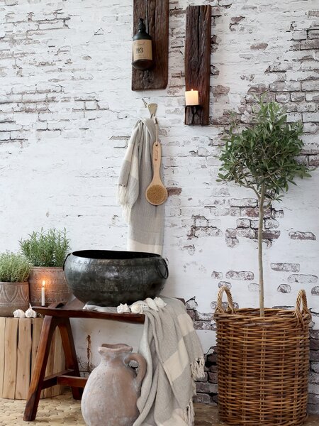 Dřevěný nástěnný svícen Grimaud Unit - 15*2*46 cm - Chic Antique