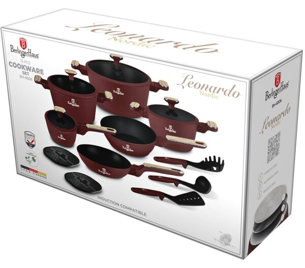 Sada nádobí s titanovým povrchem 15 ks Leonardo Nordic Collection