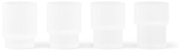 Ferm Living Sklenice na panáky Ripple set 4ks, frosted