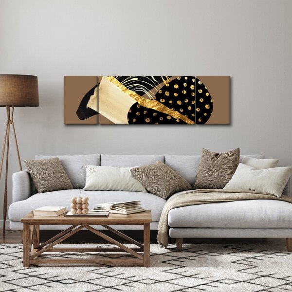 Obraz - Abstrakce golden brown N⁰1 (170x50 cm)