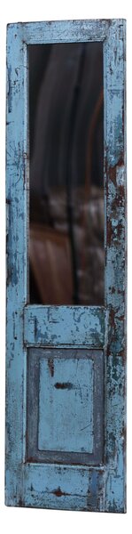 Zrcadlo v rámu z teakového dřeva, vyrobené ze starých dveří, 53x4x198cm