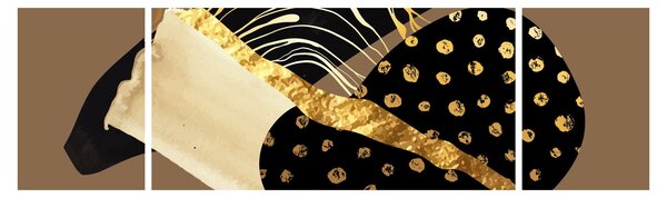 Obraz - Abstrakce golden brown N⁰1 (170x50 cm)