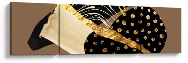 Obraz - Abstrakce golden brown N⁰1 (170x50 cm)