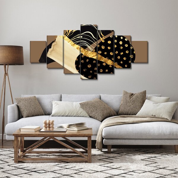 Obraz - Abstrakce golden brown N⁰1 (210x100 cm)