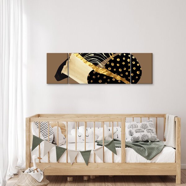 Obraz - Abstrakce golden brown N⁰1 (170x50 cm)