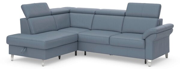 ROHOVÁ SEDAČKA, textil, kůže, šedomodrá Sit & More - Sedací soupravy, Online Only