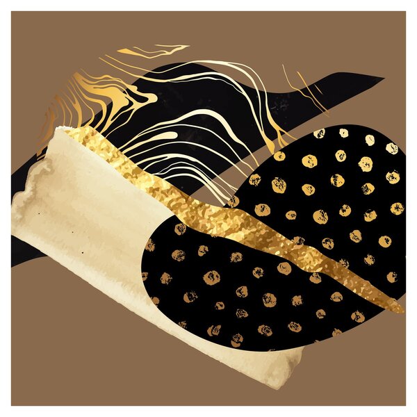Obraz - Abstrakce golden brown N⁰1 (30x30 cm)