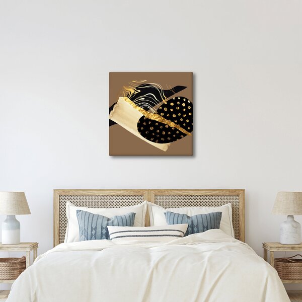 Obraz - Abstrakce golden brown N⁰1 (30x30 cm)
