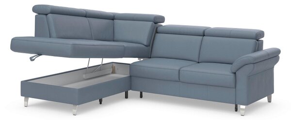 ROHOVÁ SEDAČKA, textil, kůže, šedomodrá Sit & More - Sedací soupravy, Online Only