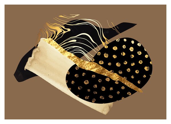 Obraz - Abstrakce golden brown N⁰1 (70x50 cm)