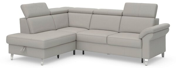 ROHOVÁ SEDAČKA, textil, kůže, světle šedá Sit & More - Sedací soupravy, Online Only