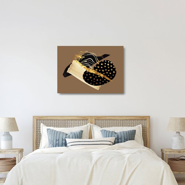 Skleněný obraz - Abstrakce golden brown N⁰1 (70x50 cm)