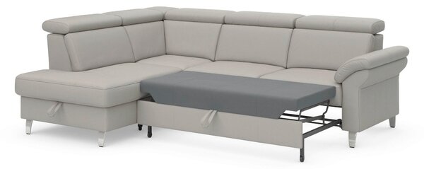 ROHOVÁ SEDAČKA, textil, kůže, světle šedá Sit & More - Sedací soupravy, Online Only