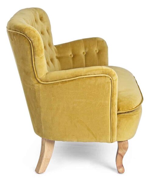 Dvoumístná pohovka orlins 114 cm samet hořčicová