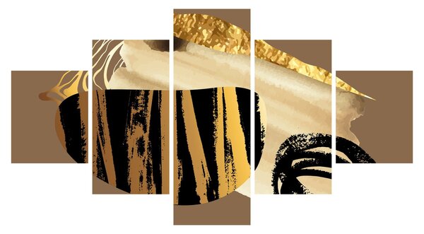 Obraz - Abstrakce golden brown N⁰2 (125x70 cm)