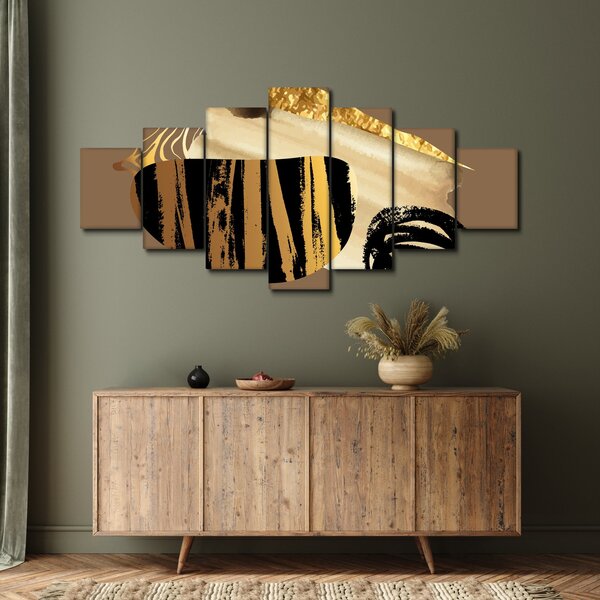 Obraz - Abstrakce golden brown N⁰2 (210x100 cm)