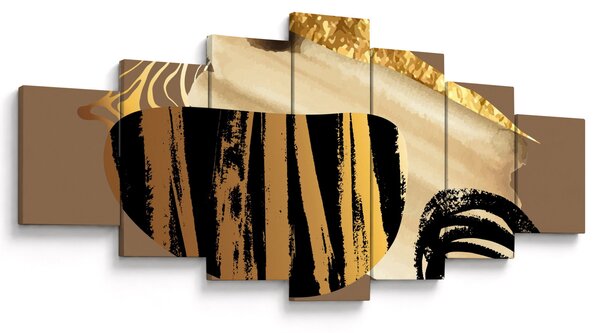 Obraz - Abstrakce golden brown N⁰2 (210x100 cm)