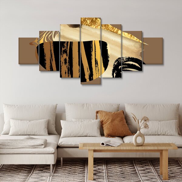 Obraz - Abstrakce golden brown N⁰2 (210x100 cm)