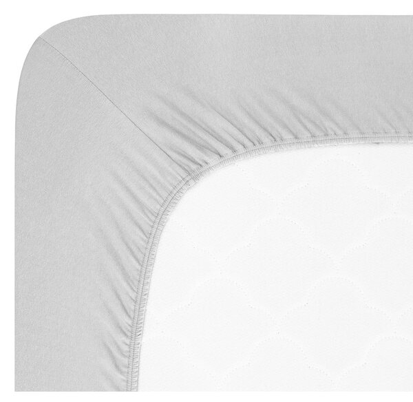 Světle šedé napínací prostěradlo jersey 90x200 cm Boxspring – Andrea Simone