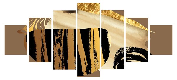 Obraz - Abstrakce golden brown N⁰2 (210x100 cm)