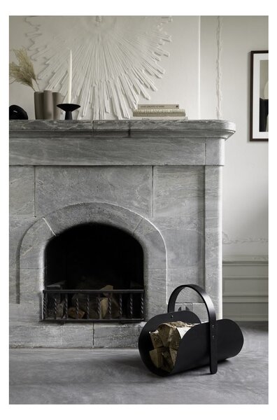 Koš na dřevo Woody Basket Black Stained Oak COOEE Design