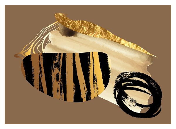 Obraz - Abstrakce golden brown N⁰2 (70x50 cm)