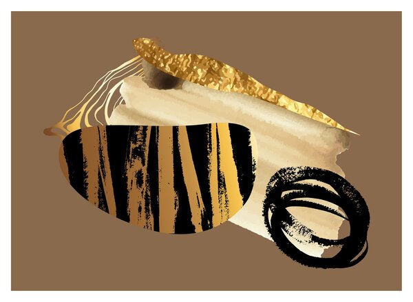 Skleněný obraz - Abstrakce golden brown N⁰2 (70x50 cm)