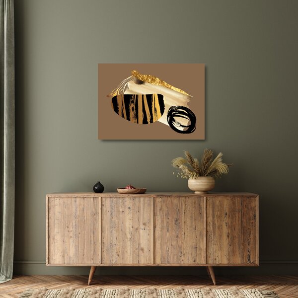 Skleněný obraz - Abstrakce golden brown N⁰2 (70x50 cm)
