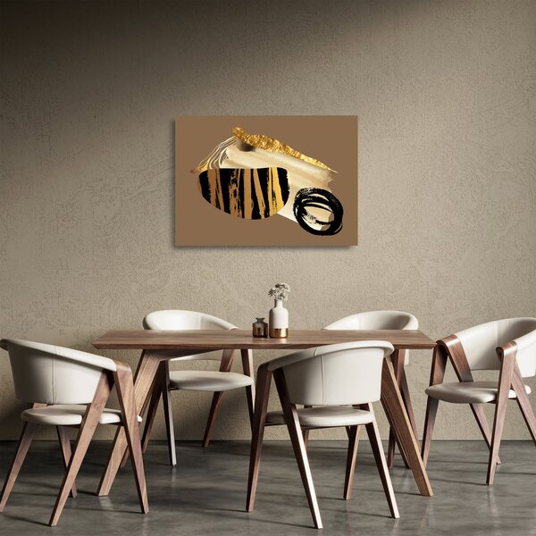Skleněný obraz - Abstrakce golden brown N⁰2 (70x50 cm)