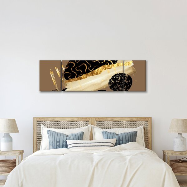Obraz - Abstrakce golden brown N⁰3 (170x50 cm)